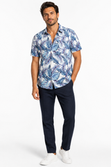 BLUE PALM BUTTON DOWN