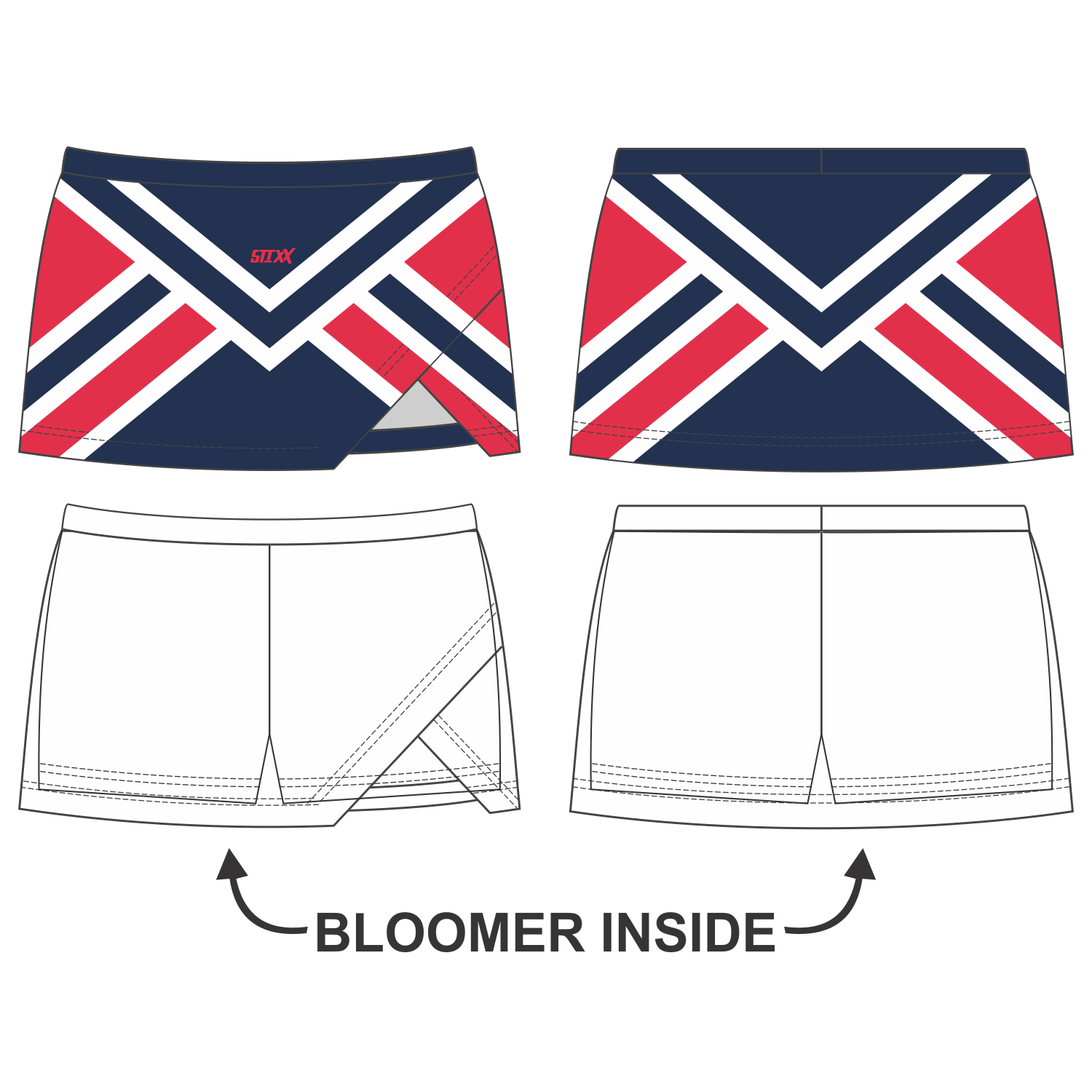 Custom Crossover Vent Cheerleading Skorts