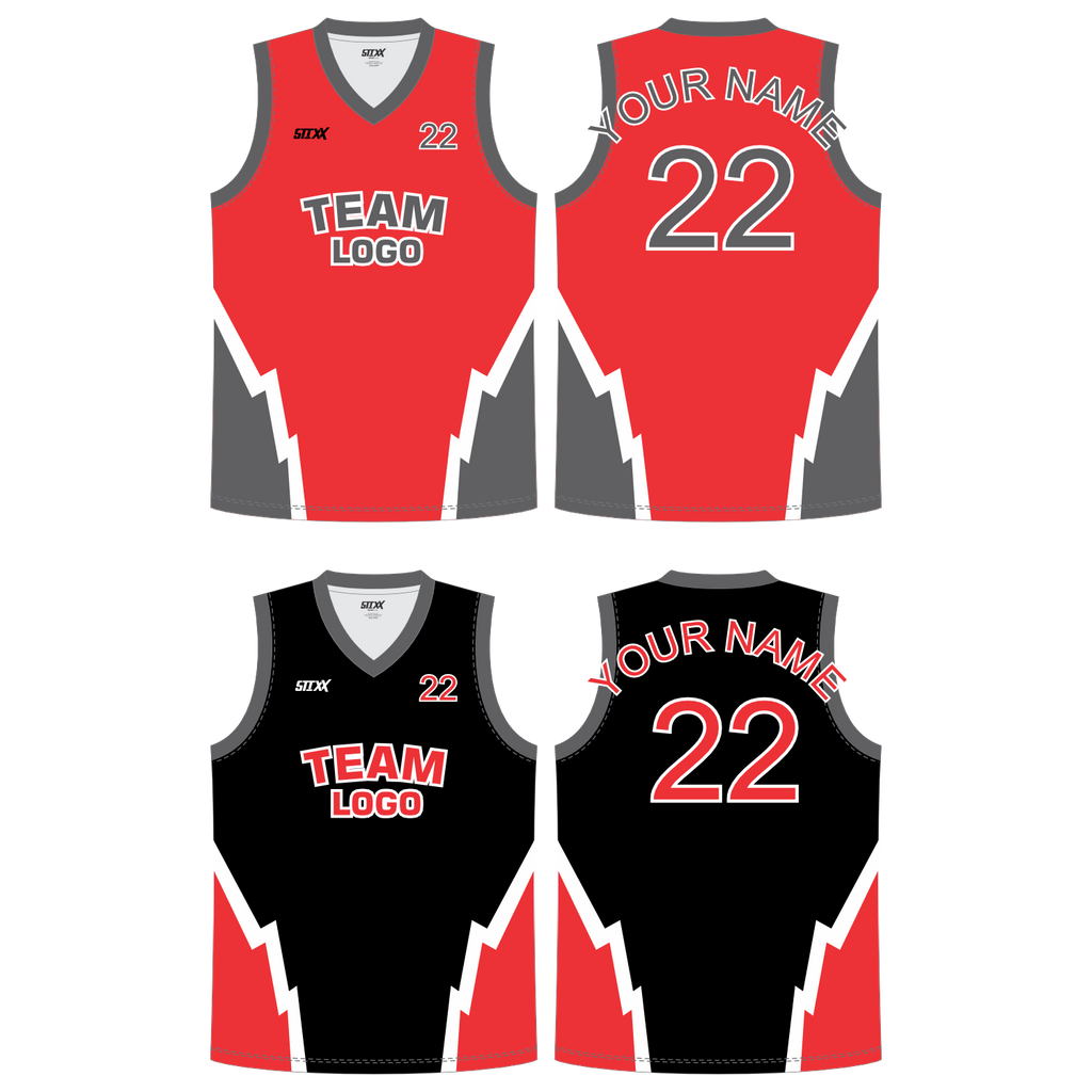 CUSTOM REVERSIBLE V-NECK BASKETBALL JERSEYS