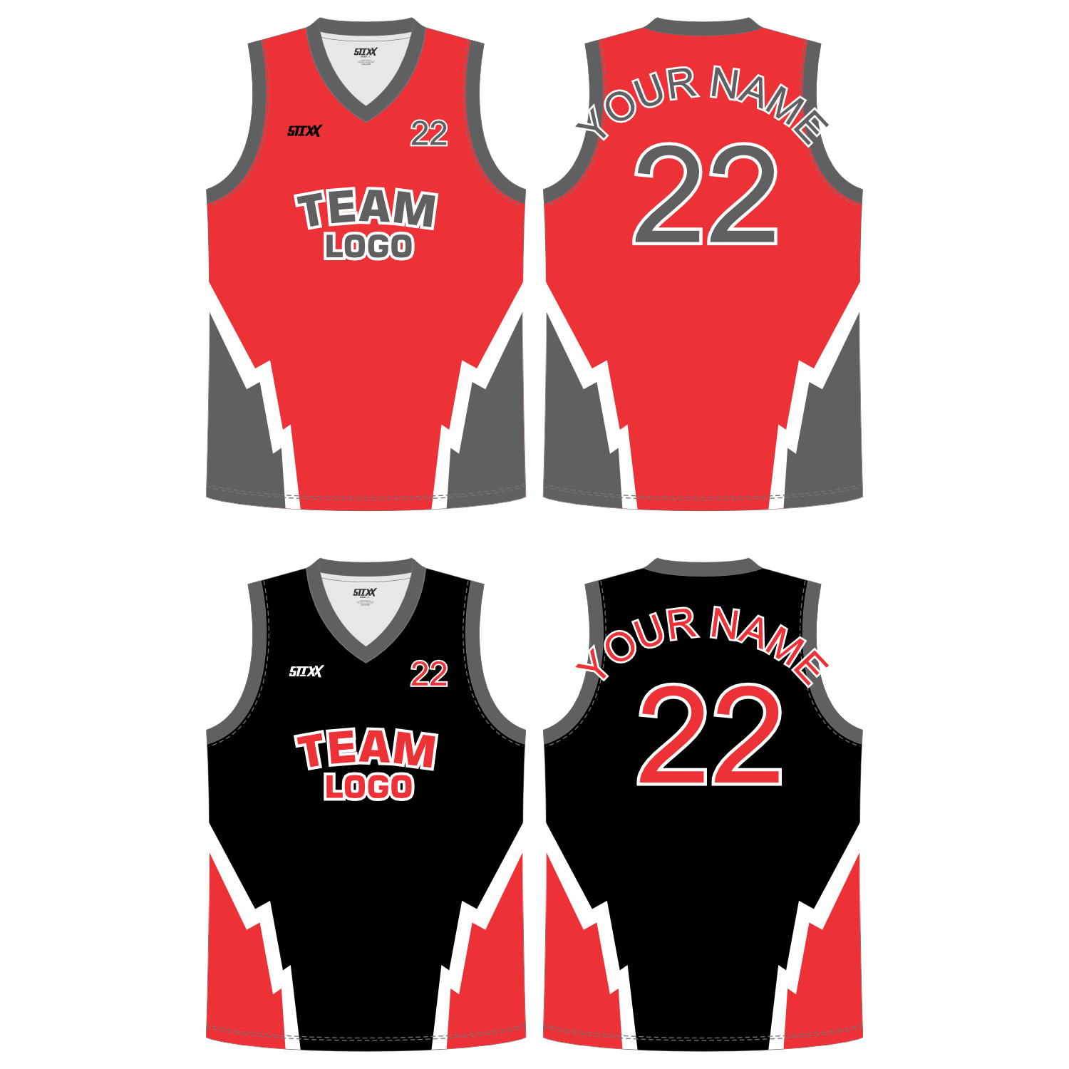 CUSTOM REVERSIBLE V-NECK BASKETBALL JERSEYS