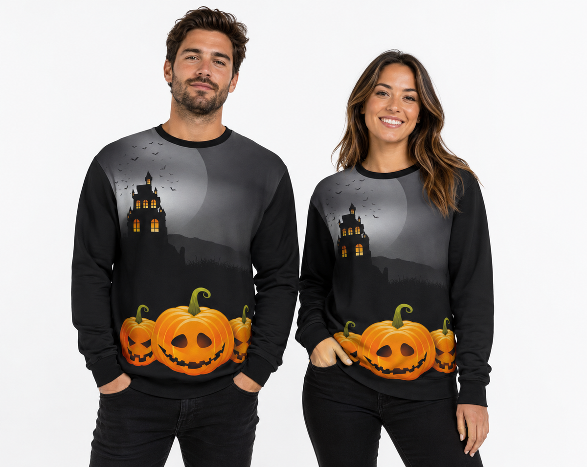 BLK PUMKIN NIGHT HALLOWEEN SWEATER