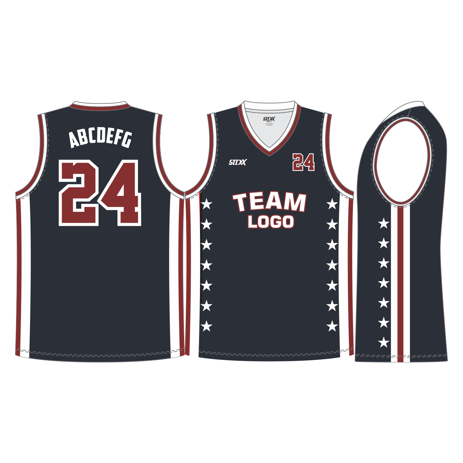 CUSTOM V-NECK BASKETBALL JERSEYS