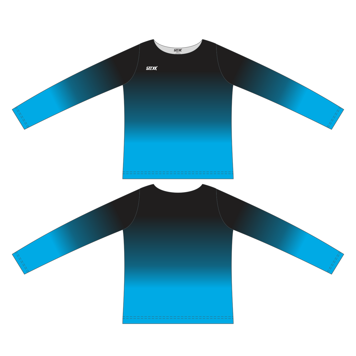 Custom Long Sleeved Crew Neck Cheerleading Shells