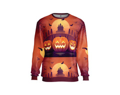 ORANGE PUMKIN NIGHT HALLOWEEN SWEATER