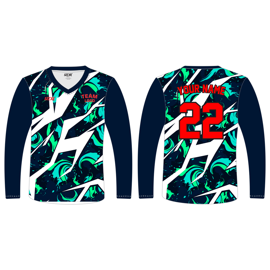 Custom Long‑Sleeve V‑Neck T‑Shirts