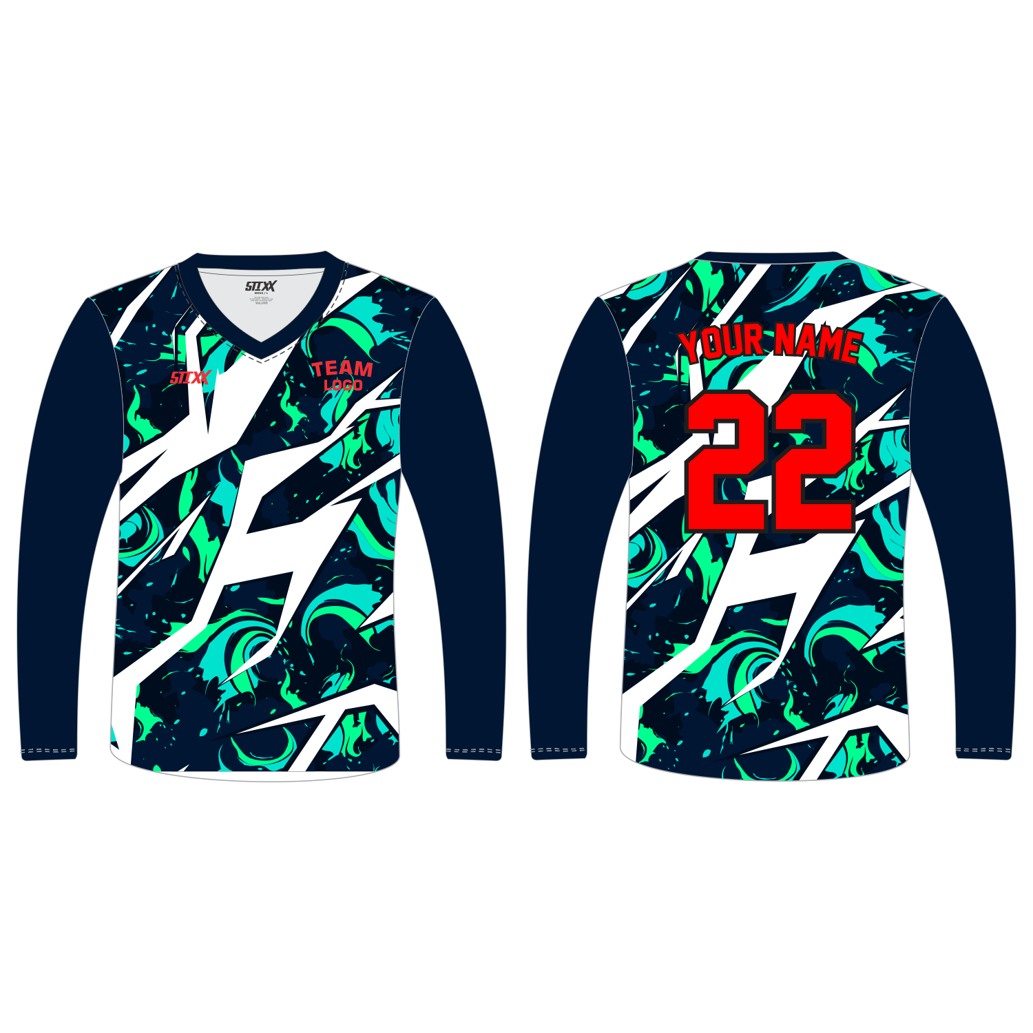 Custom Long‑Sleeve V‑Neck T‑Shirts