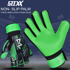 STIXX Goalie Gloves Youth Kids - Soccer Goalie Gloves with Anti Slip Strong Grip