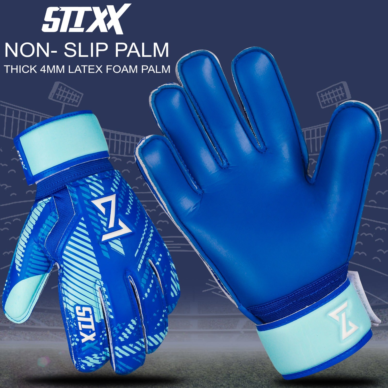 STIXX Goalie Gloves Youth Kids - Soccer Goalie Gloves with Anti Slip Strong Grip