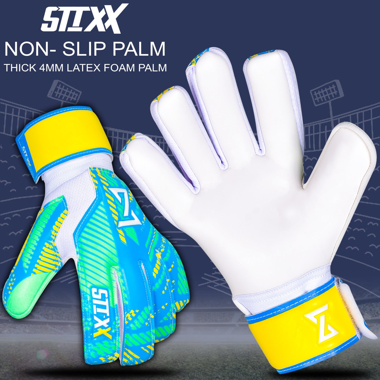 STIXX Goalie Gloves Youth Kids - Soccer Goalie Gloves with Anti Slip Strong Grip