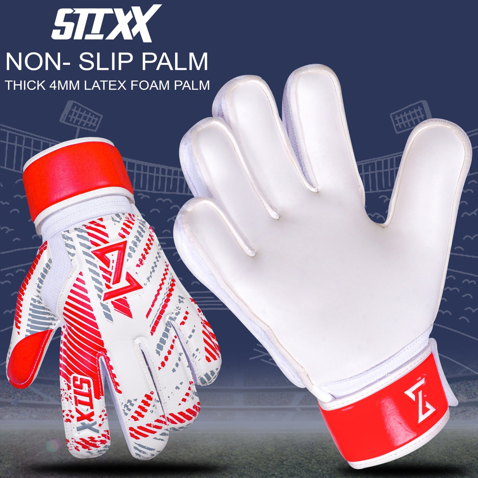 STIXX Goalie Gloves Youth Kids - Soccer Goalie Gloves with Anti Slip Strong Grip
