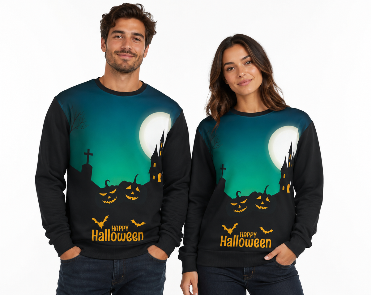 GREEN PUMKIN HALLOWEEN SWEATER