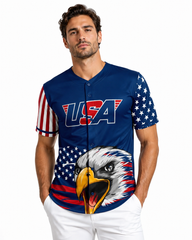 BLUE AMERICA 1 BASEBALL JERSEY